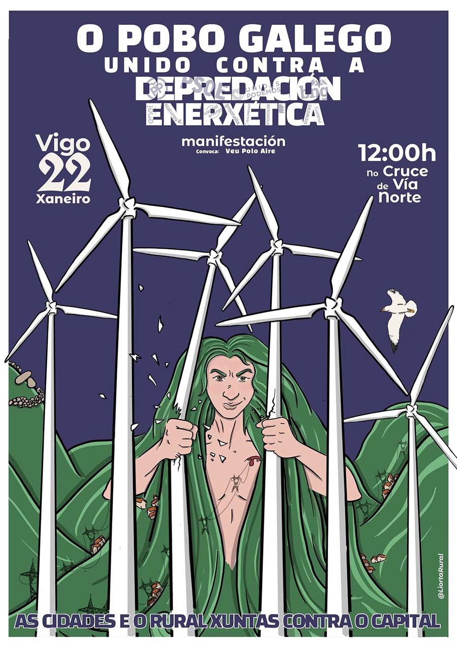 Cartel O pobo galego unido contra a depredación enerxética